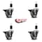 Service Caster 3'' Semi Steel Swivel 1-1/2'' Expanding Stem Caster Set with Brake, 4PK SCC-EX20S314-SSS-PLB-112-4 - alternate 3